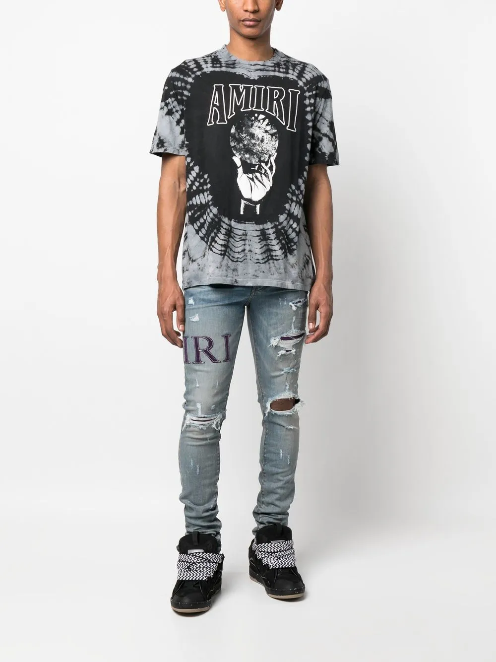 Image 2 of AMIRI logo-print tie-dye T-shirt
