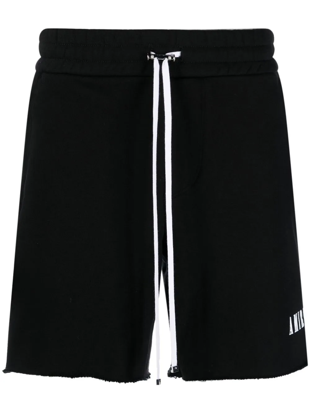 

AMIRI logo-print frayed shorts - Black