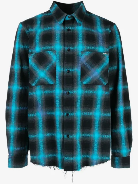 AMIRI plaid logo-print shirt