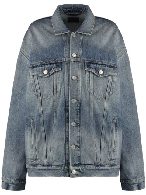 Balenciaga bleached-effect button-up denim jacket Men