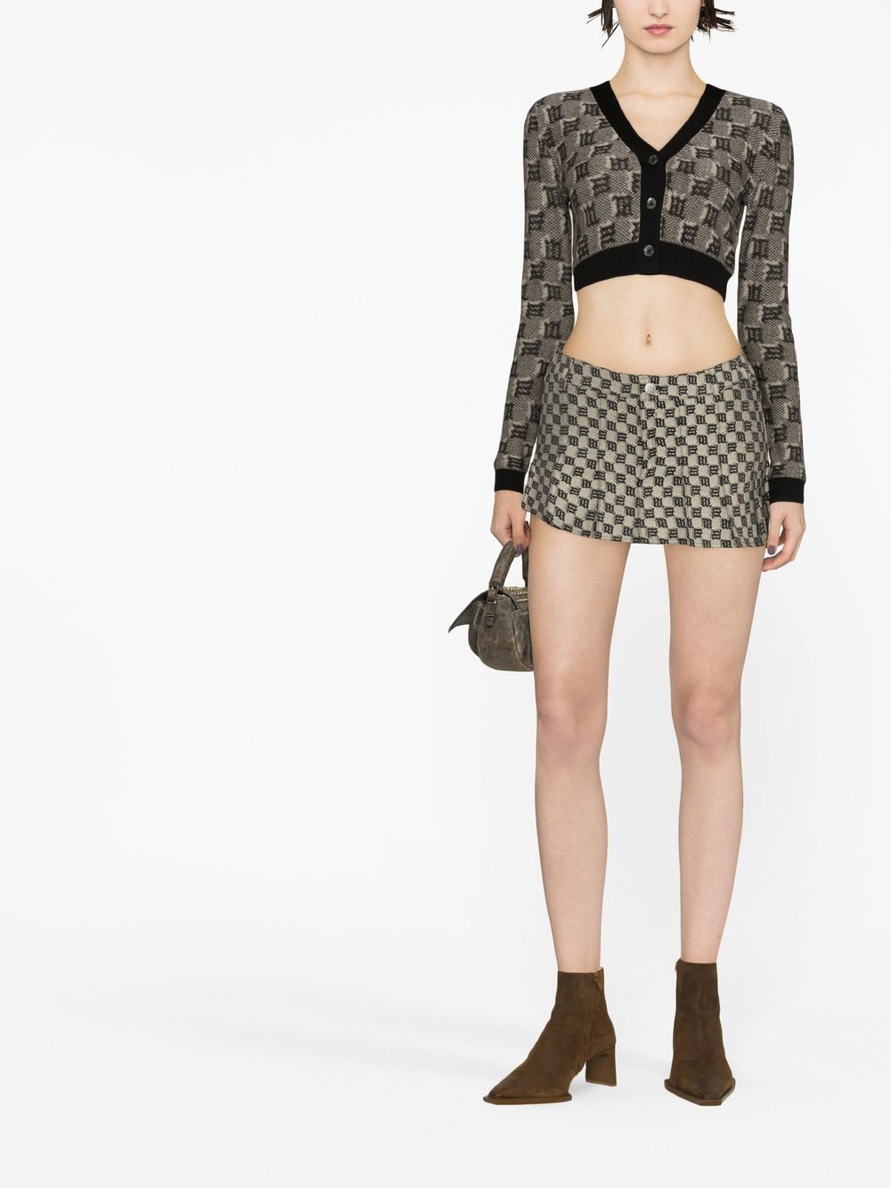 Monogram Printed Leather Mini Skirt - Ready-to-Wear