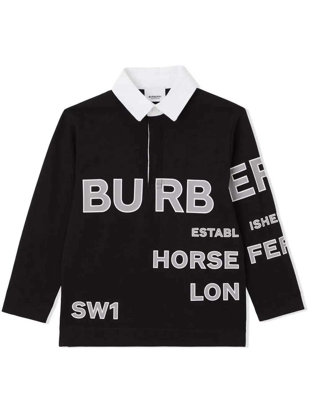 

Burberry Kids Horseferry-print long-sleeved polo shirt - BLACK