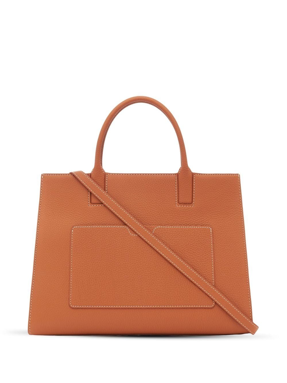 Shop Burberry Small Frances Grained Leather Tote Bag In Braun