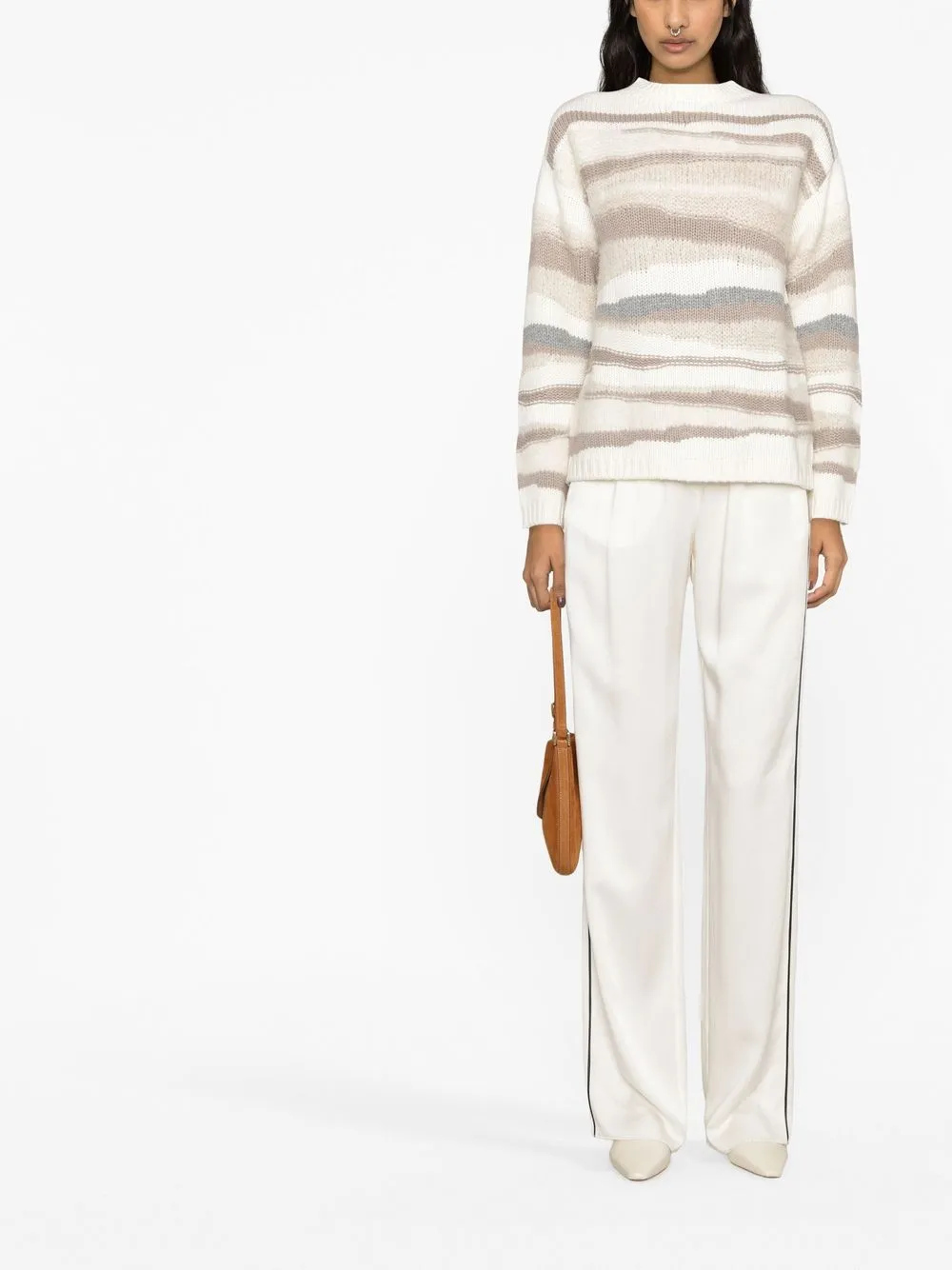 

Fabiana Filippi striped crew neck jumper - Neutrals