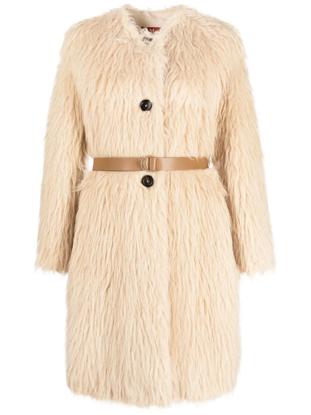 

'S Max Mara shearling button-up coat - Neutrals