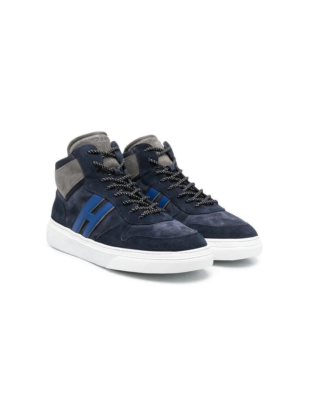 

Hogan Kids logo patch hi-top suede sneakers - Blue