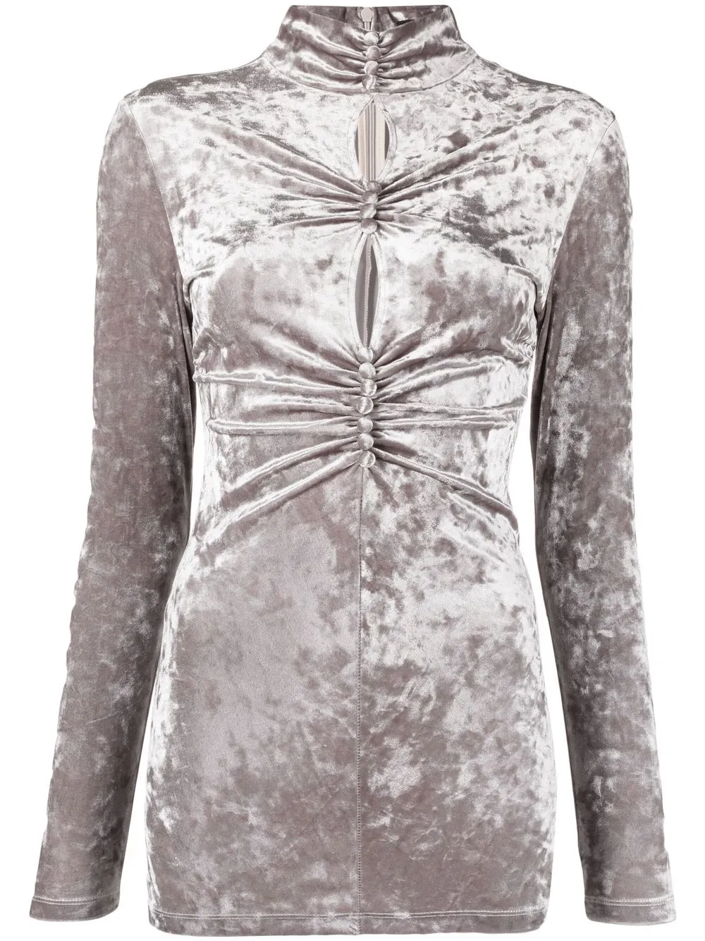 

Isabel Marant gathered velvet-effect top - Grey