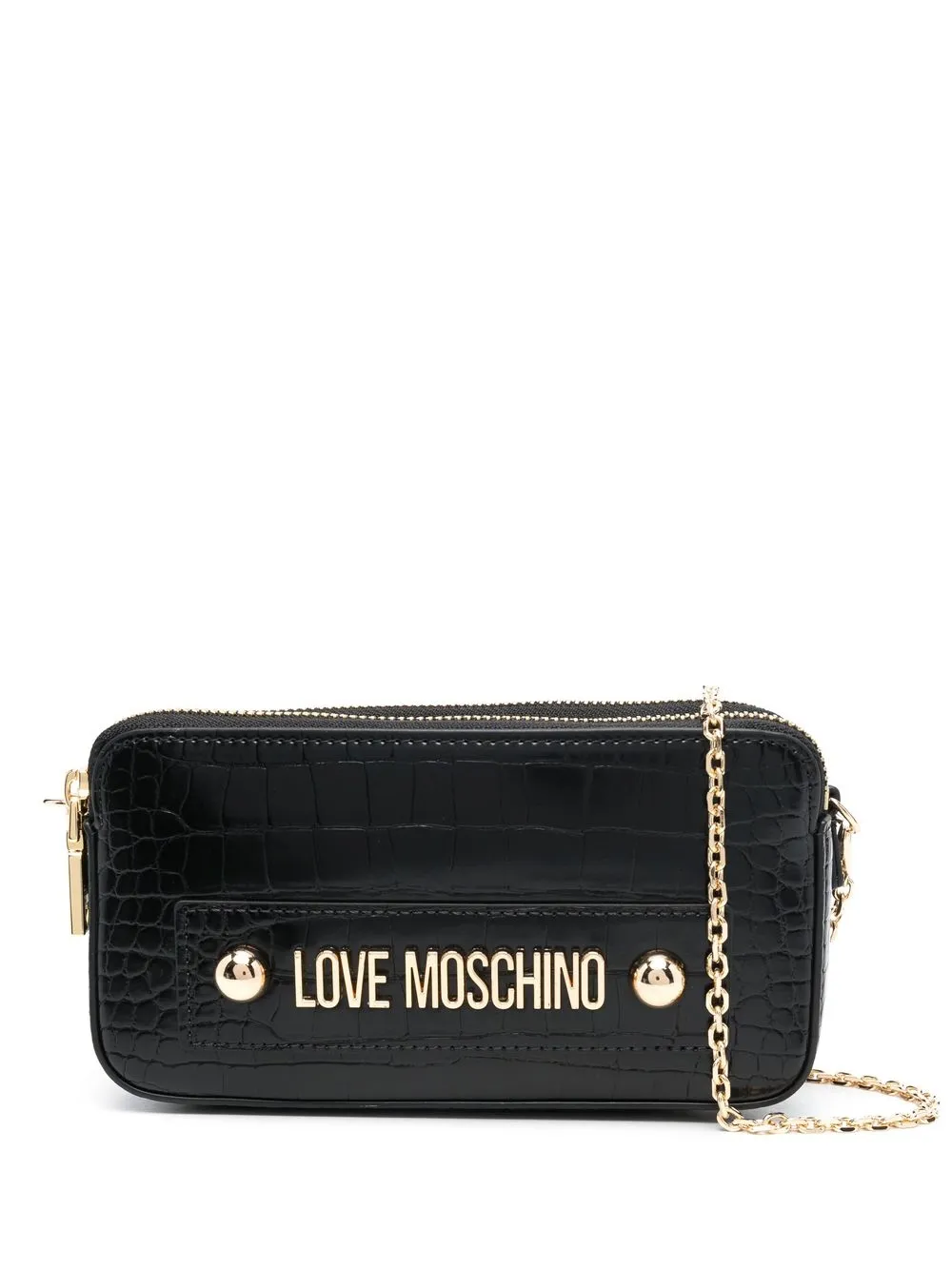

Love Moschino bolsa crossbody con efecto de piel de cocodrilo - Negro