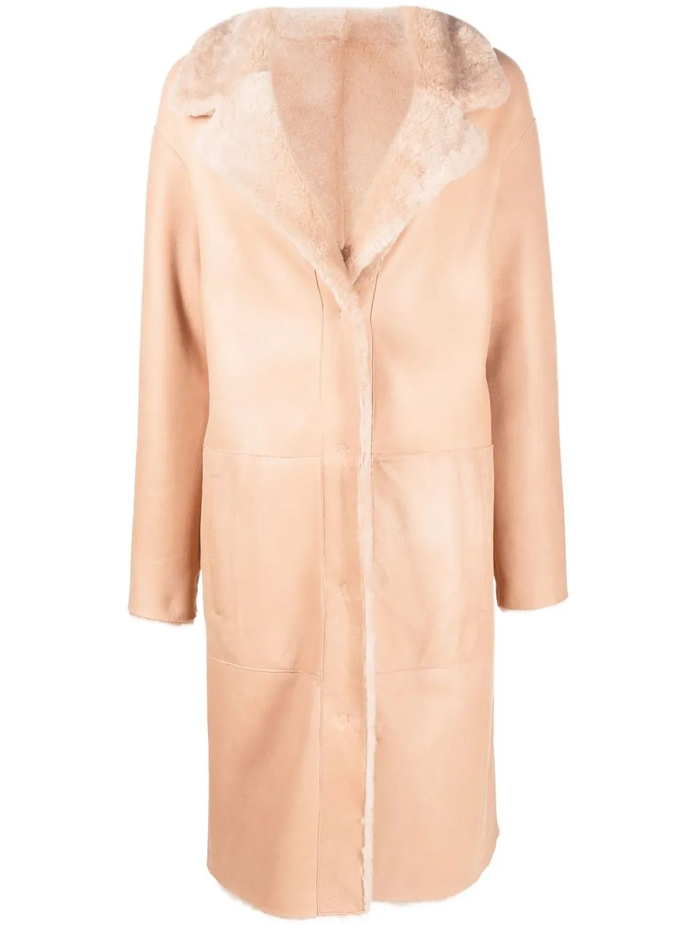 

Drome wide-lapel single-breasted coat - Neutrals