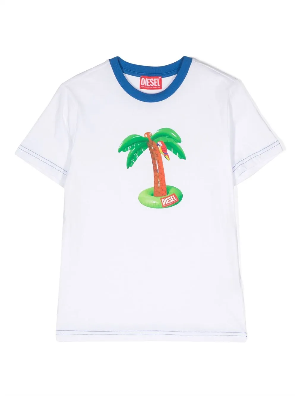 

Diesel Kids playera con estampado de palmeras - Blanco