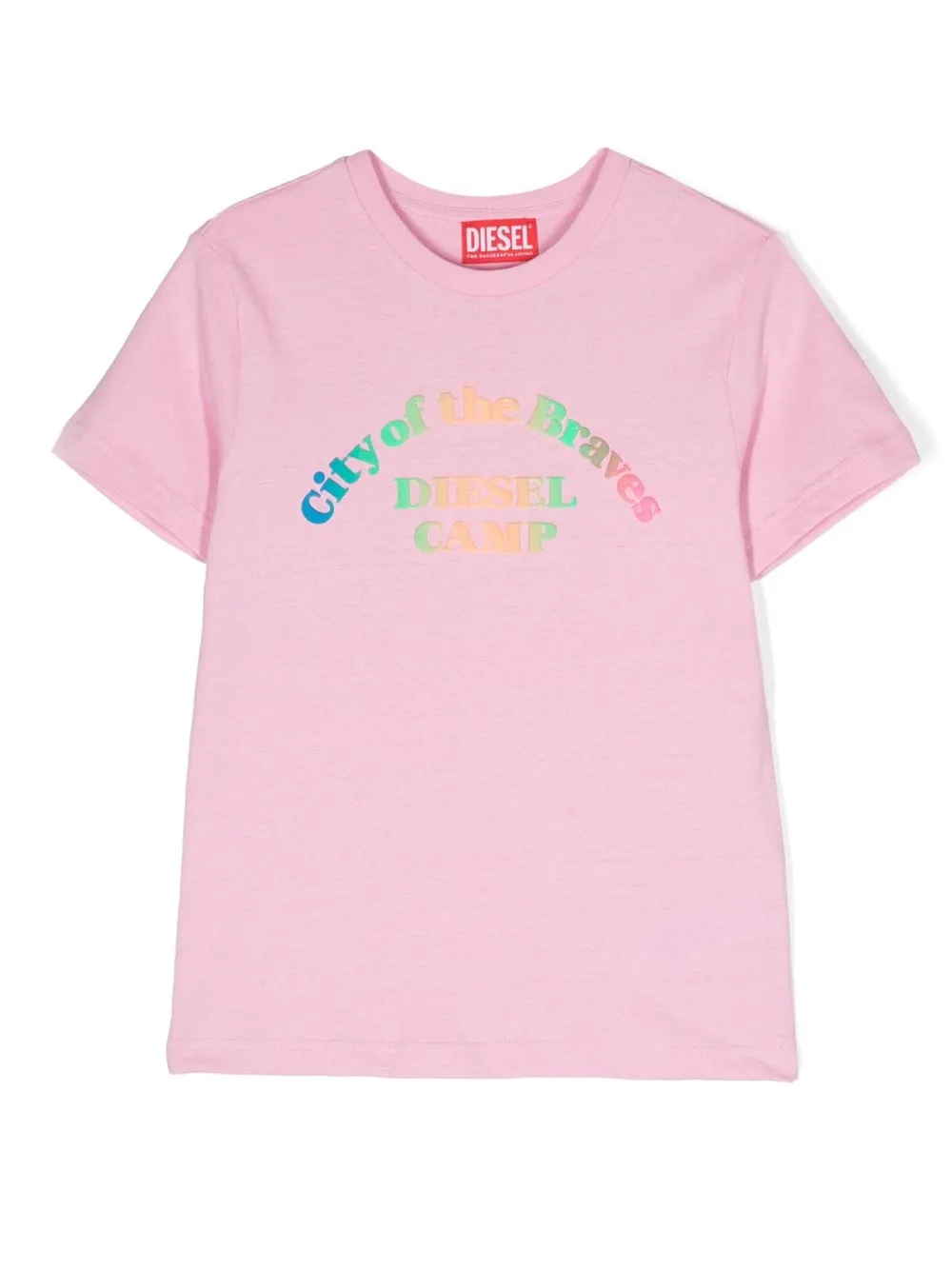 

Diesel Kids playera con eslogan estampado - Rosado