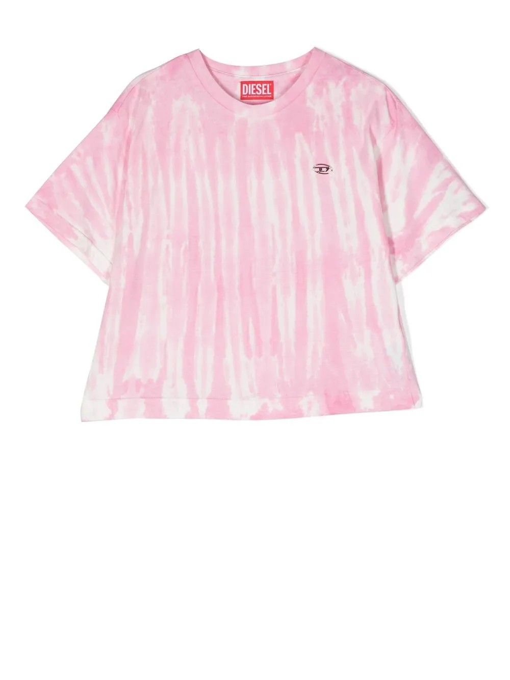 

Diesel Kids playera con estampado tie-dye - Rosado