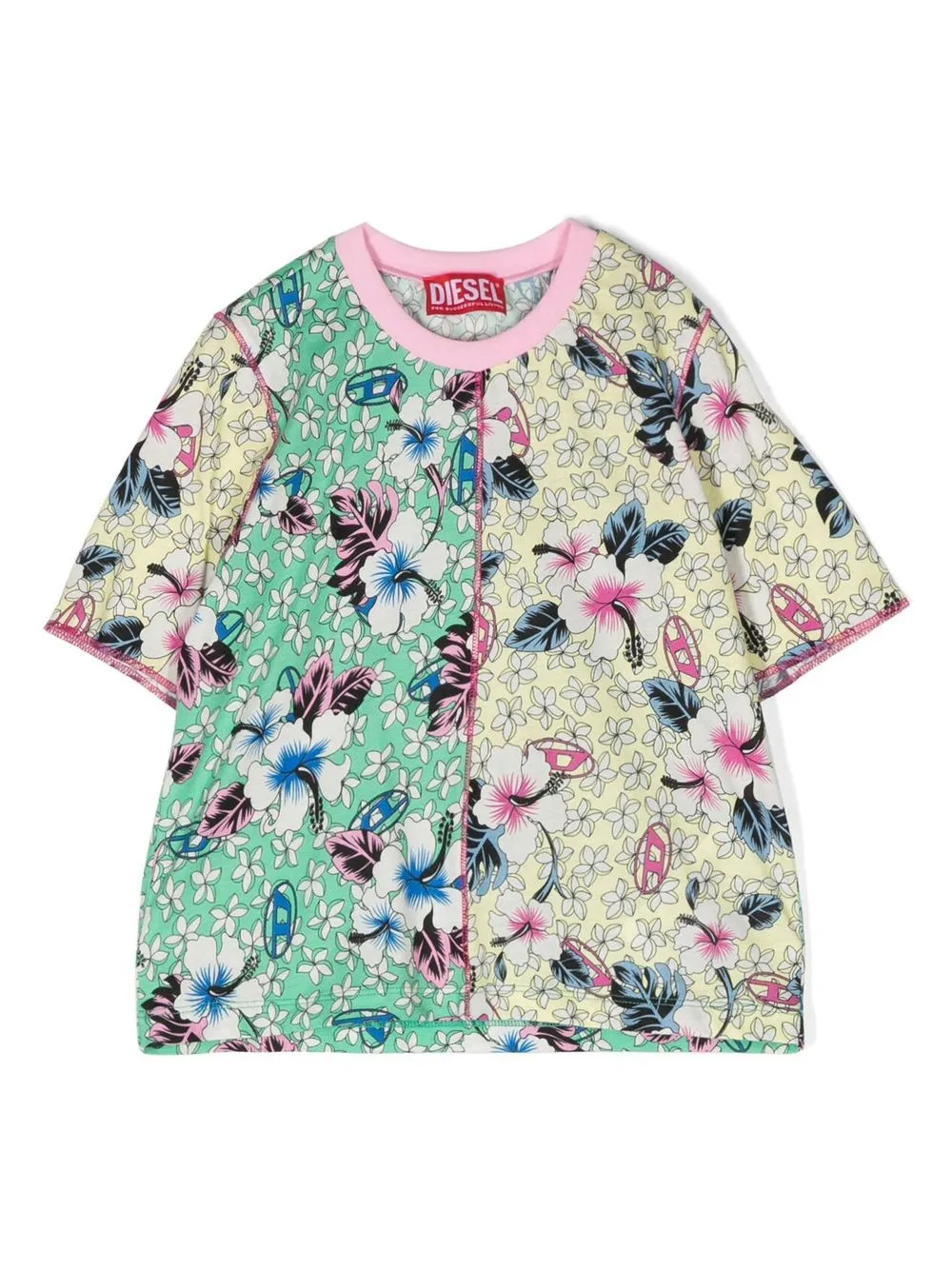 

Diesel Kids playera con estampado floral - Verde