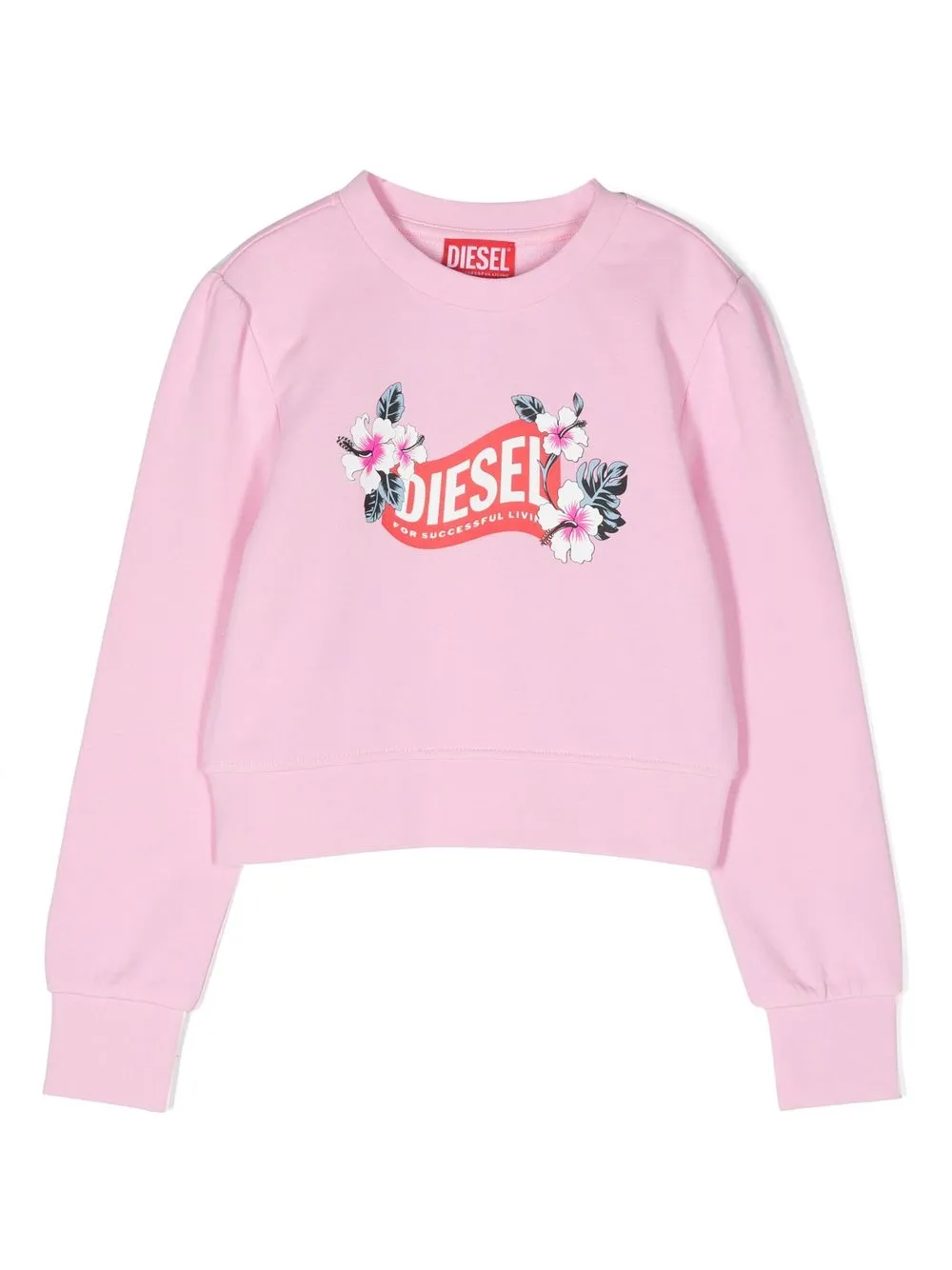 

Diesel Kids logo-print cotton sweatshirt - Pink