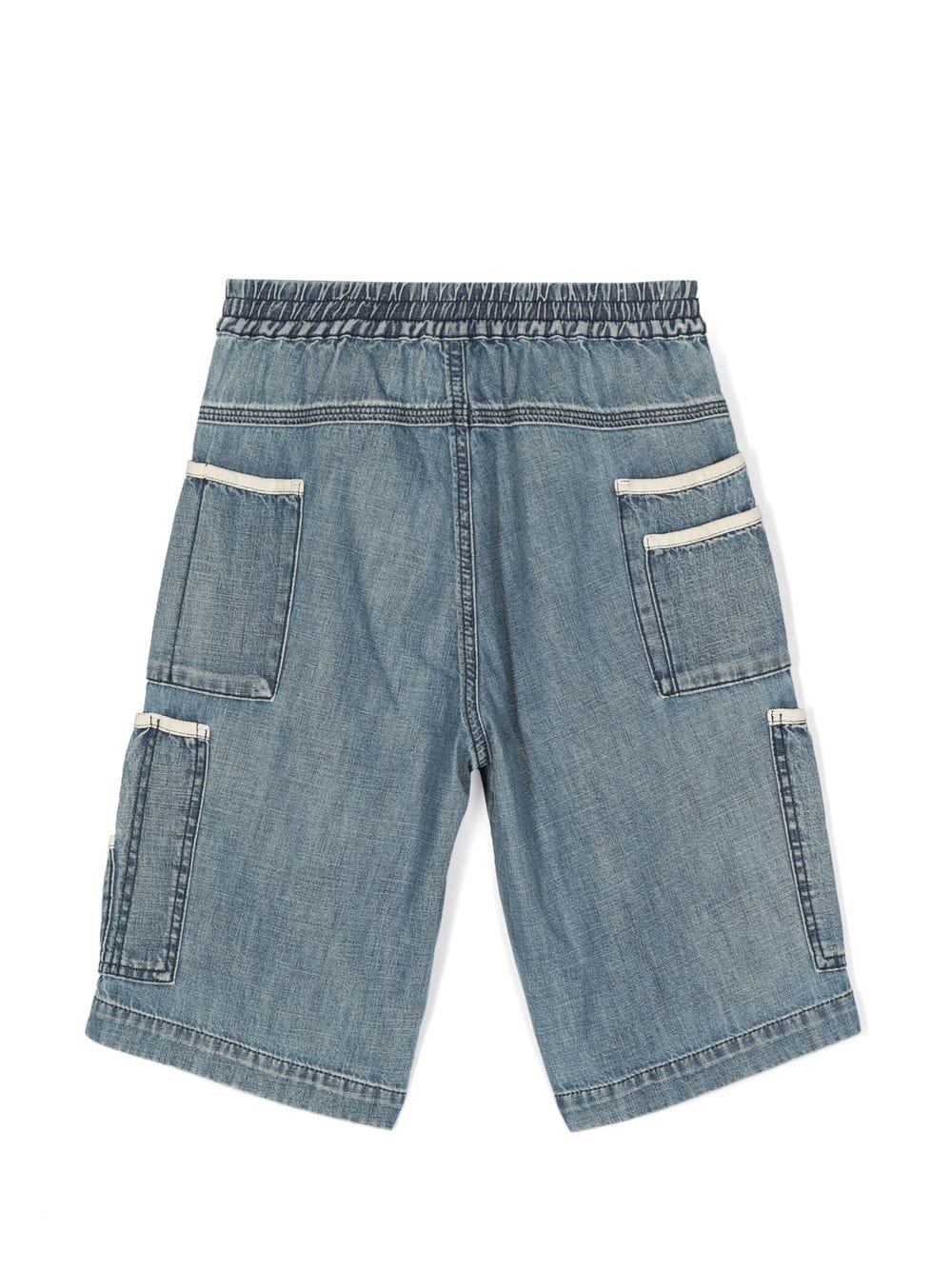 Shop Diesel Piek Multi-pocket Denim Shorts In Blue
