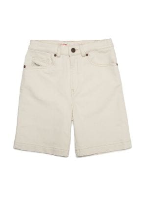 Boys white cheap denim shorts