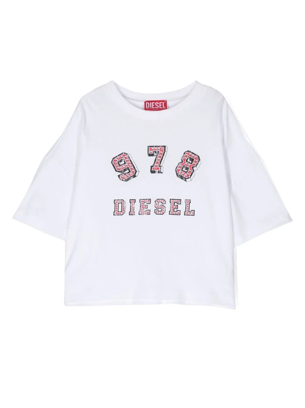 

Diesel Kids logo-print cotton T-shirt - Blanco