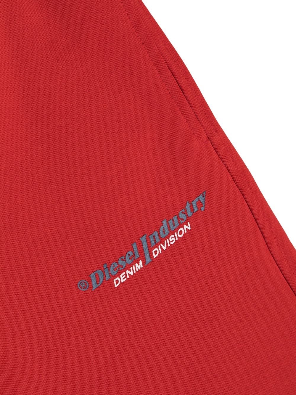 Shop Diesel Logo-print Sweat Shorts In Red