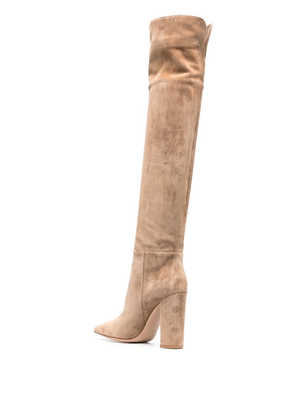 gianvito rossi 105mm pointed suede boots - neutrals