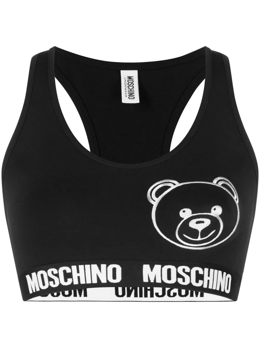 

Moschino top corto con estampado gráfico - Negro