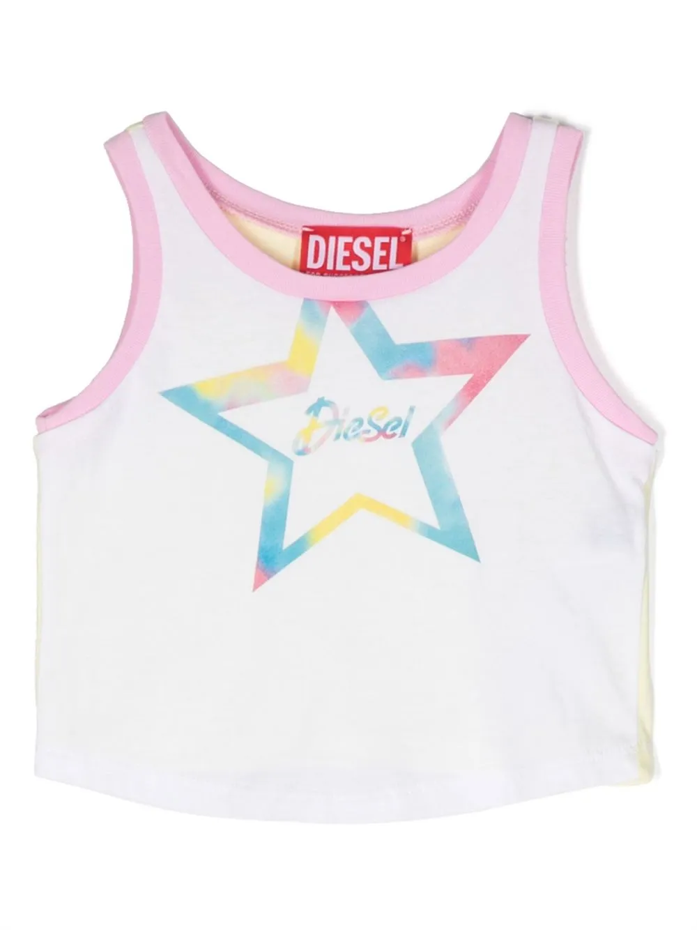 

Diesel Kids top sin mangas con diseño color block - Blanco