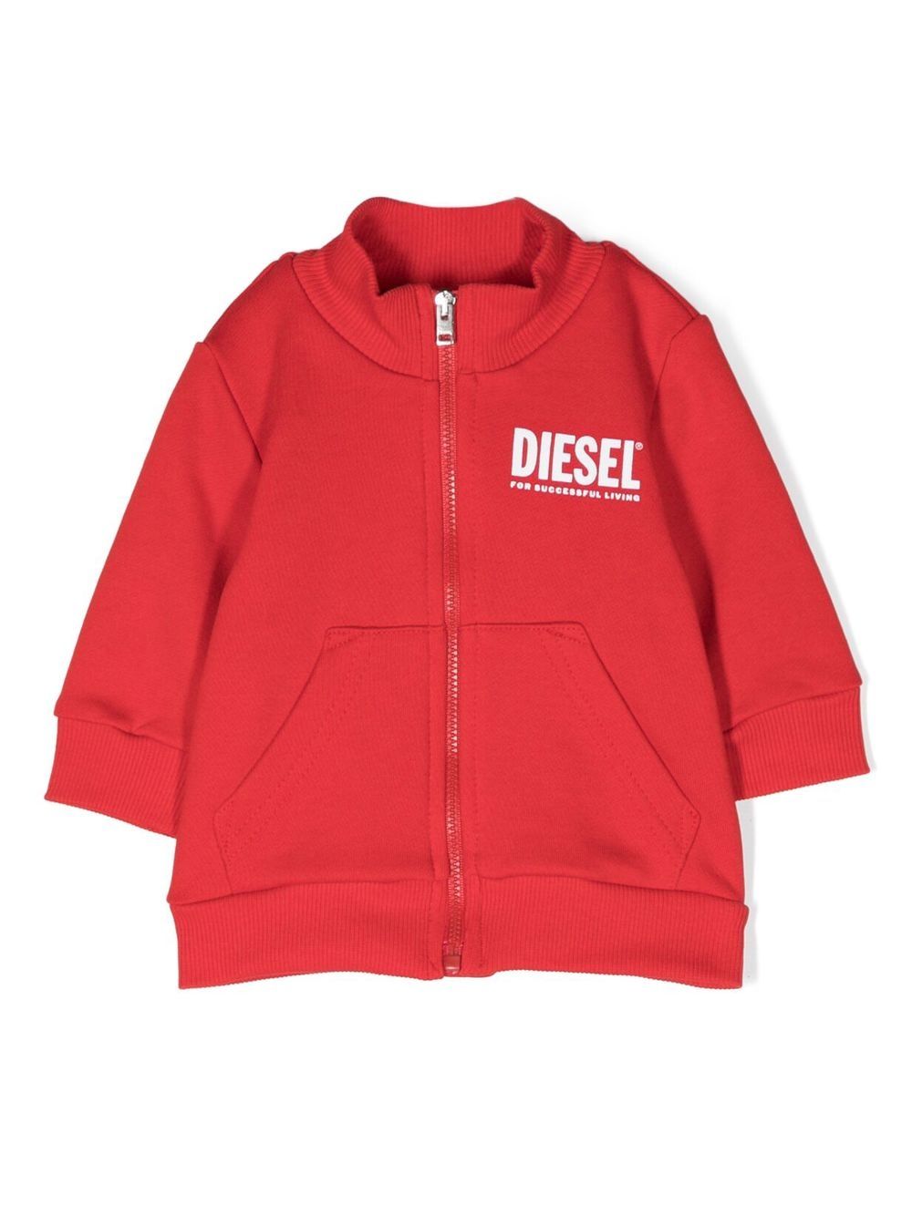 

Diesel Kids logo-print zipped sweatshirt - Red