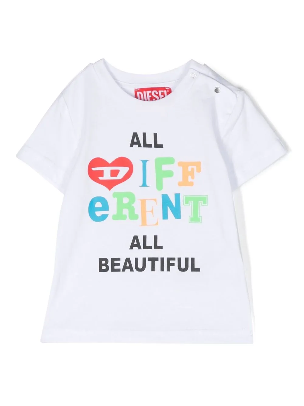 

Diesel Kids All Different All Beautiful T-shirt - Blanco