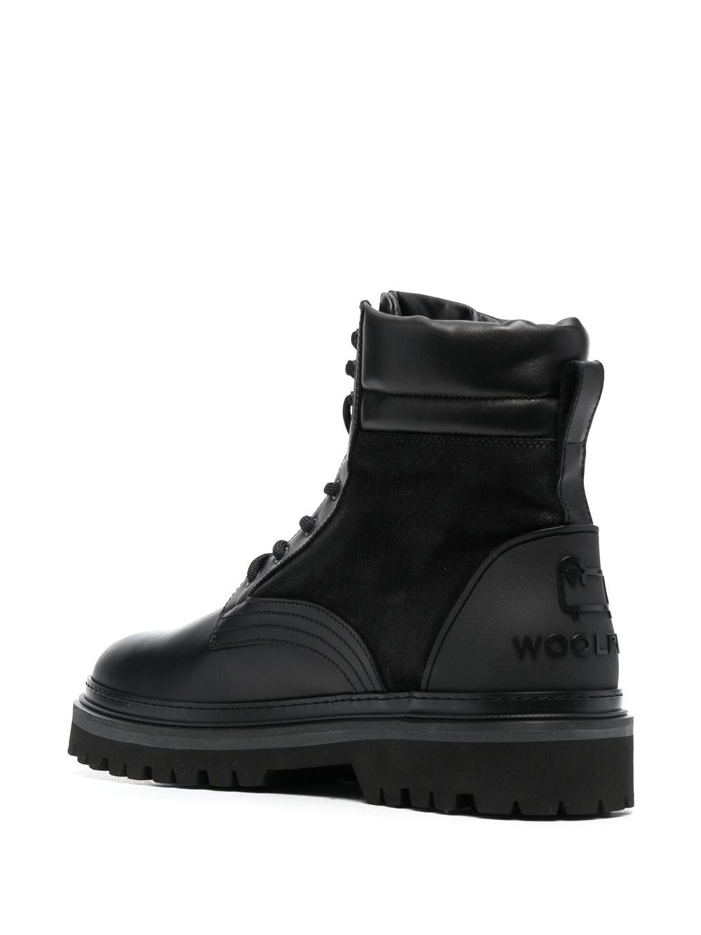 Shop Woolrich Panelled Lace-up Sneakers In 黑色