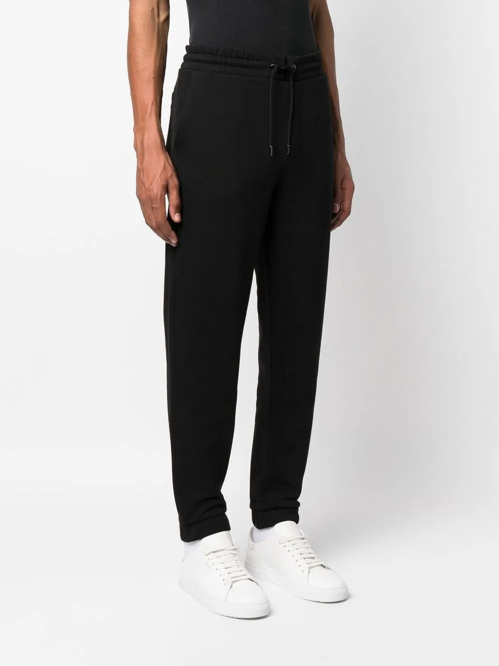 Hugo Boss Lamont Cotton-terry Tracksuit Pants In 黑色