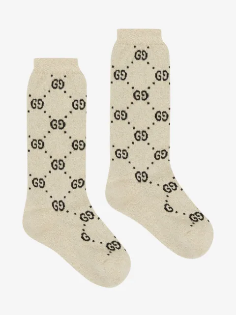 Gucci Kids GG-intarsia lamé socks