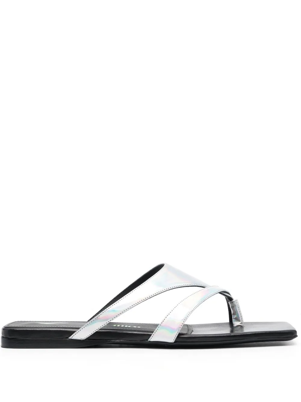 

The Attico square-toe flat sandals - Grey