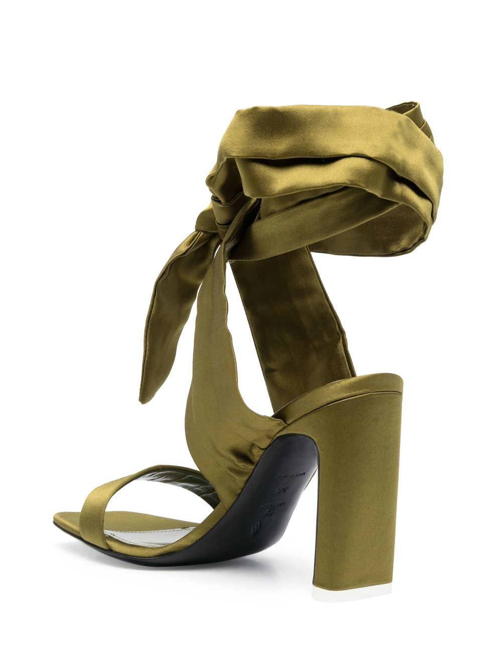 Shop Attico Ankle-tie Sandals In Green