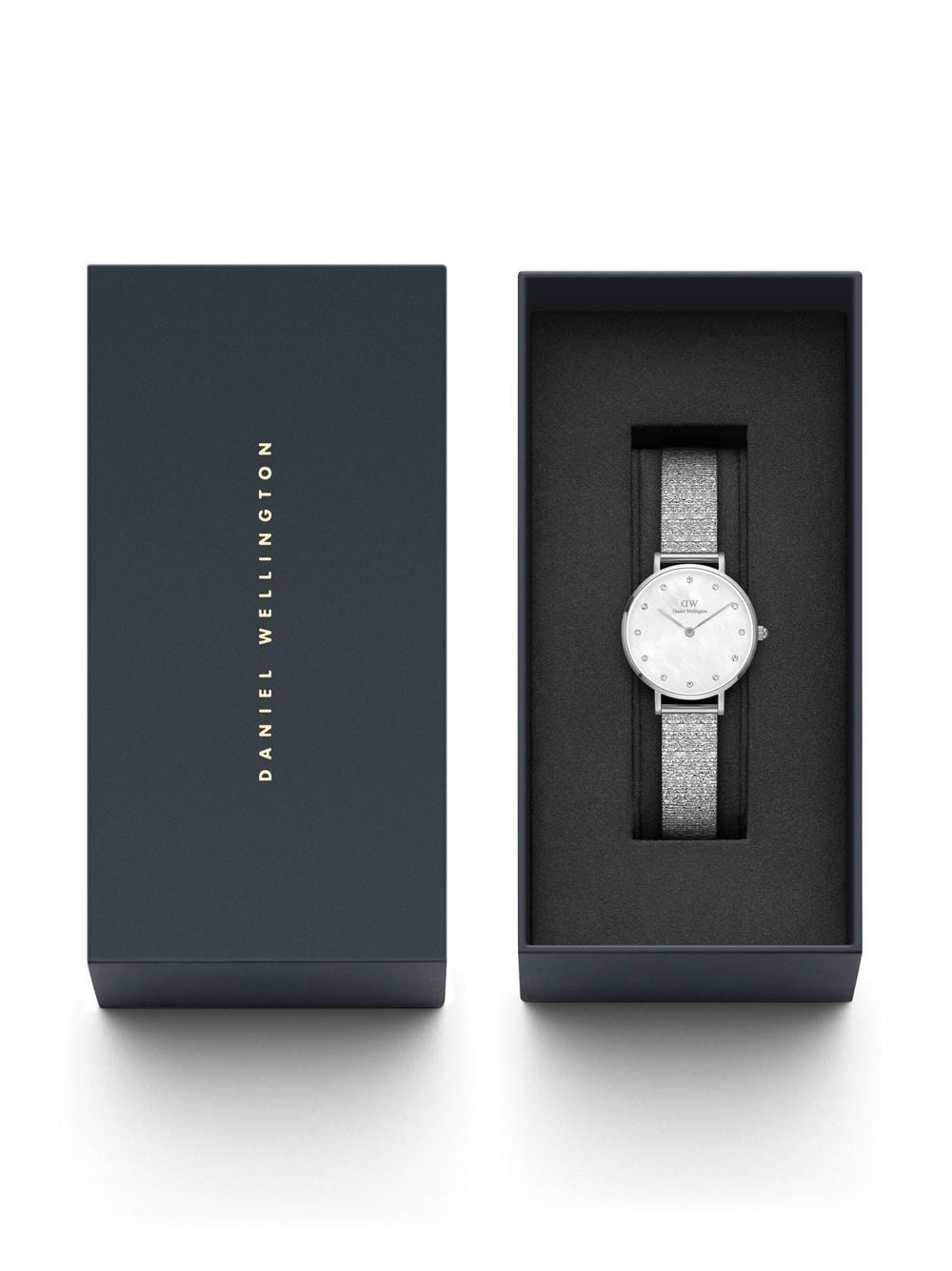 Shop Daniel Wellington Petite Pressed Studio Lumine 28mm In 白色