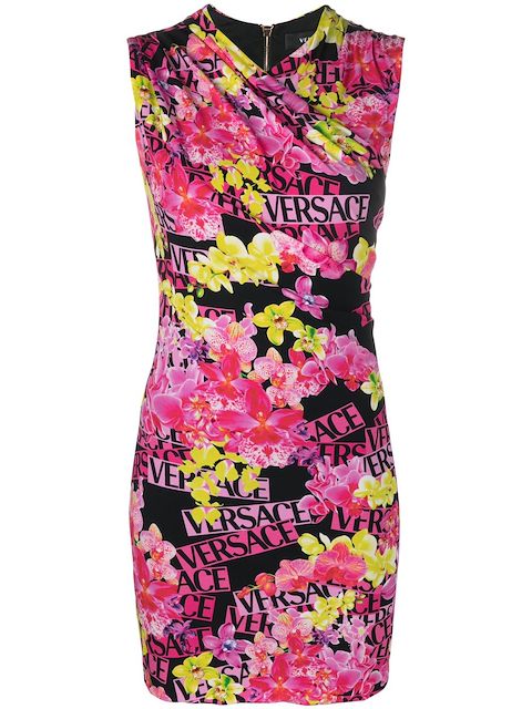 Versace Minikleid mit Blumen-Print