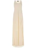 Balenciaga logo-print racerback gown - Neutrals