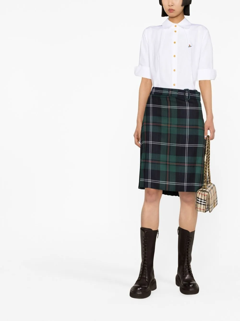 Image 2 of Vivienne Westwood logo-embroidered cotton shirt