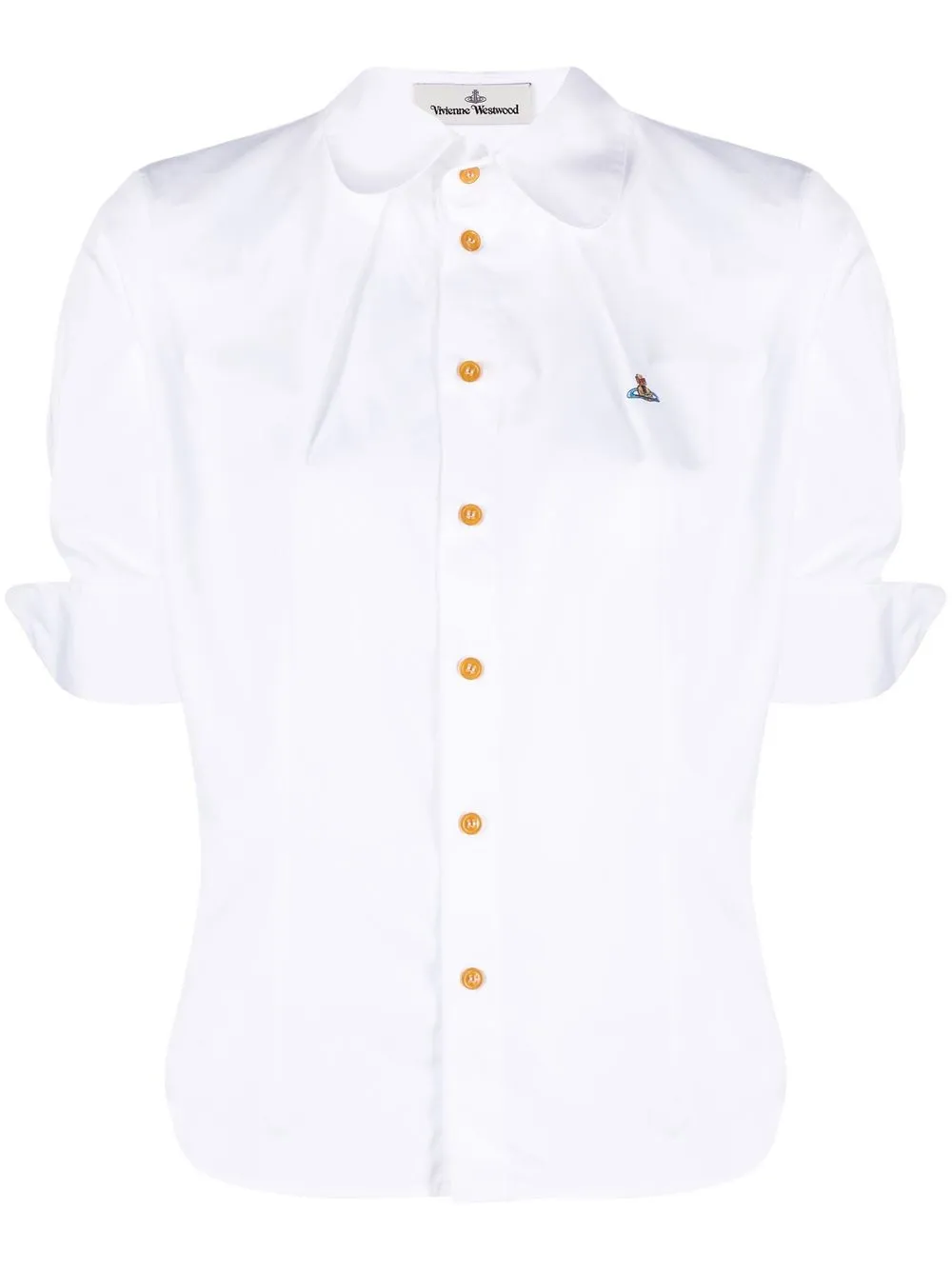 Image 1 of Vivienne Westwood logo-embroidered cotton shirt