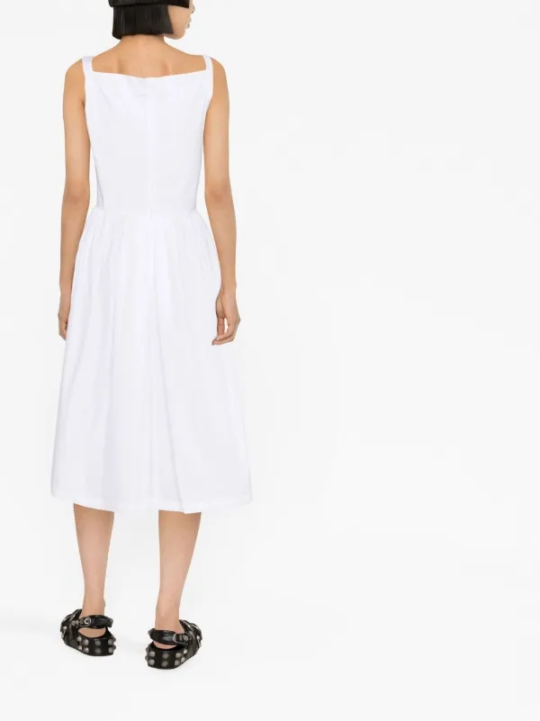 Vivienne Westwood Sunday cowl-neck Cotton Midi Dress | White