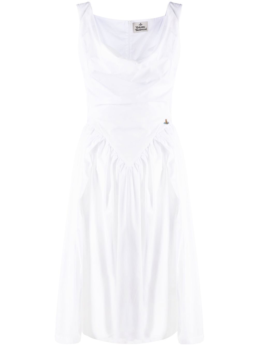 Vivienne Westwood Sunday cowl-neck cotton midi dress - White