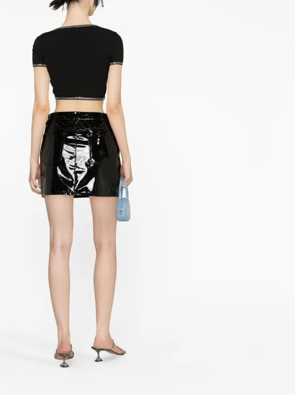 Alexander Wang スクープネック クロップドTシャツ | ブラック