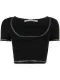 Alexander Wang scoop-neck cropped T-shirt - Black