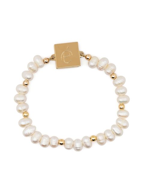 éliou logo-charm pearl bracelet