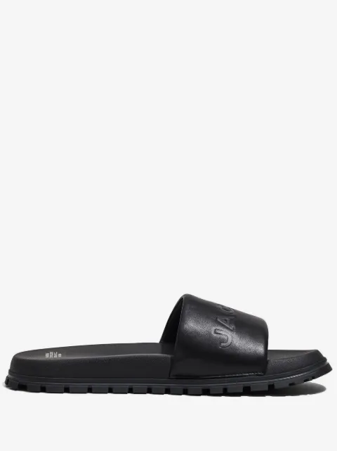 Marc Jacobs flip flops The Leather Slide con logo en relieve