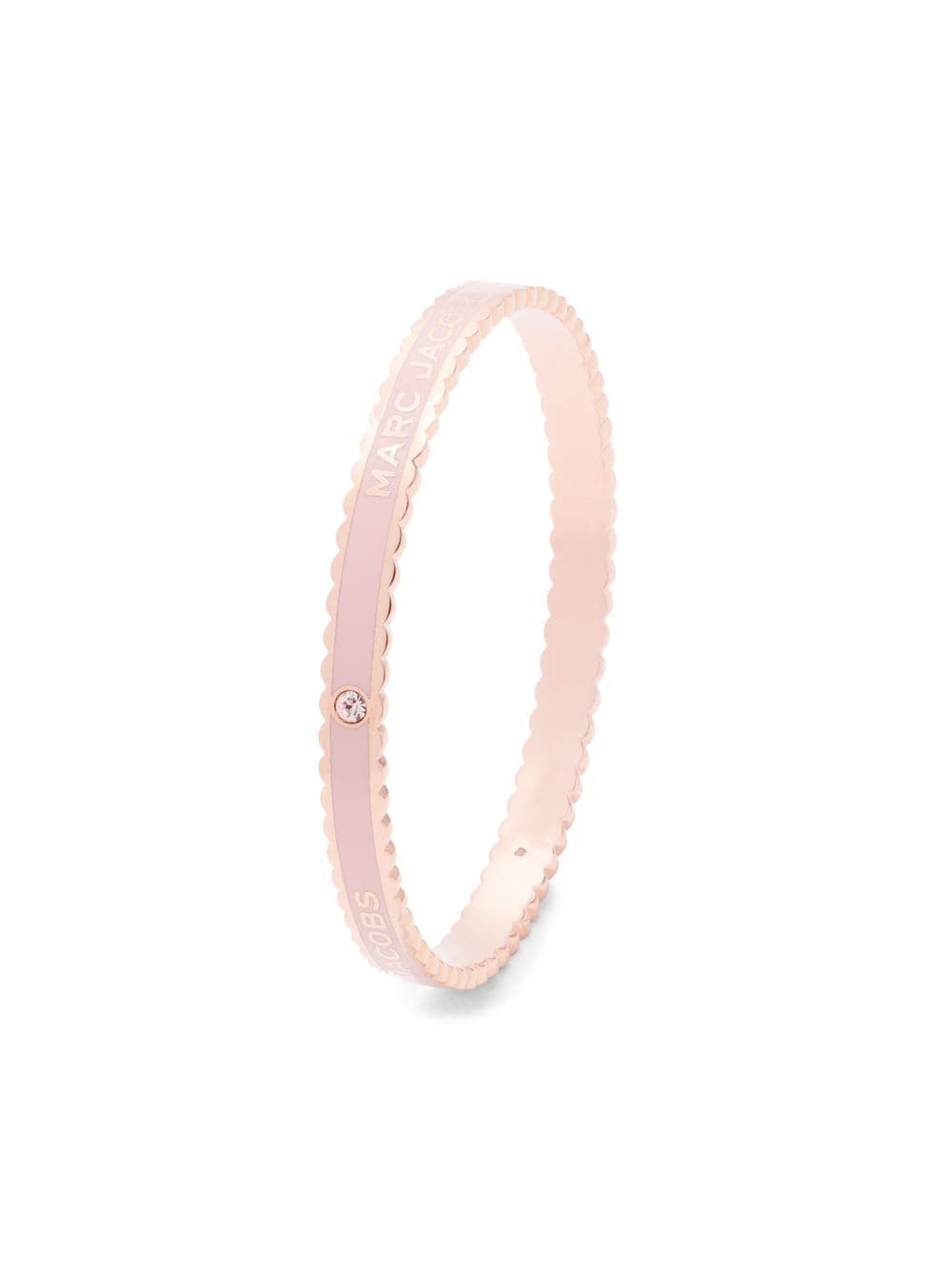 Shop Marc Jacobs The Medallion Scalloped Bangle In Pink