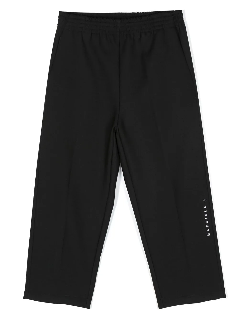 

MM6 Maison Margiela Kids pantalones rectos con logo estampado - Negro