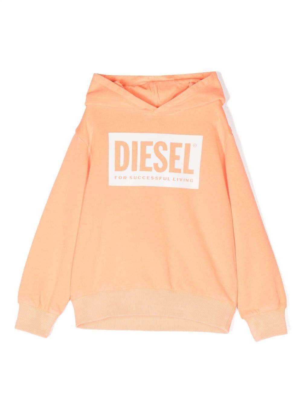 Diesel Logo-print Detail Hoodie In Orange
