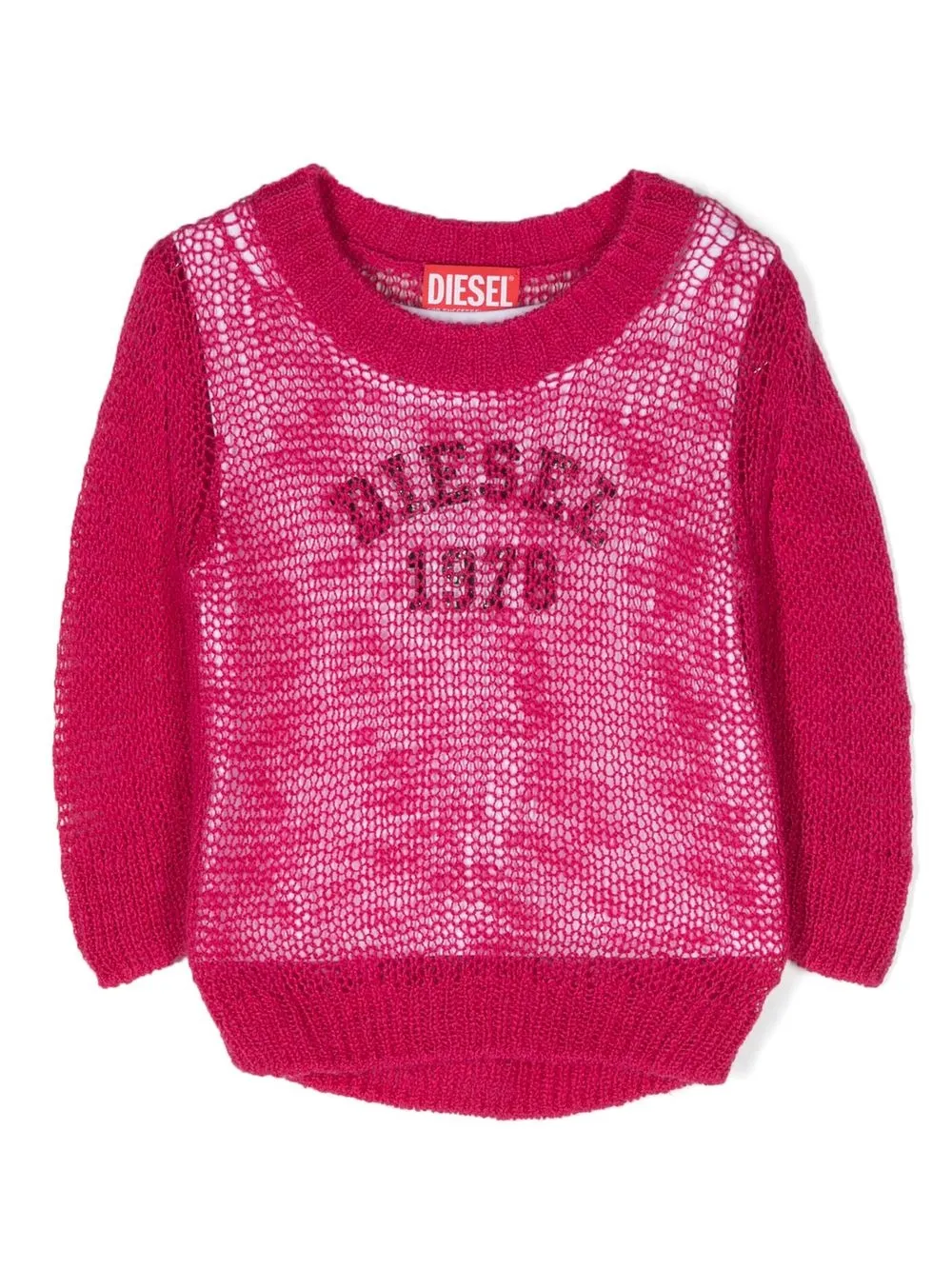 

Diesel Kids sudadera tejida de crochet - Rosado