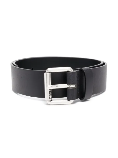 Diesel Kids logo-engraved buckle leather belt