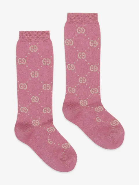 Gucci Kids Children's cotton GG lamé socks