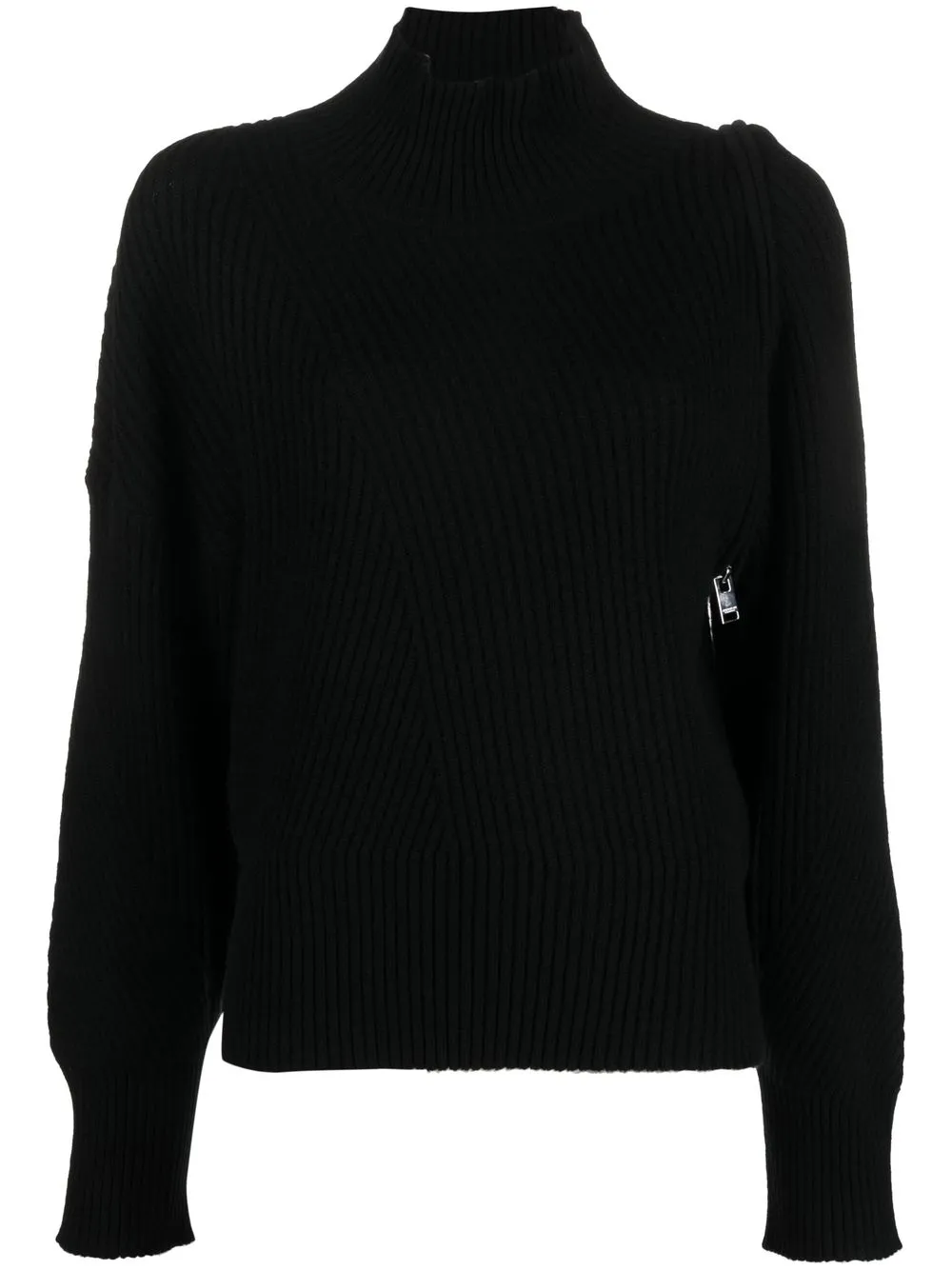 

Jacob Lee detachable-sleeve high-neck jumper - Black